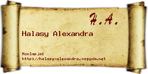 Halasy Alexandra névjegykártya