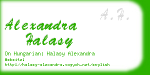 alexandra halasy business card